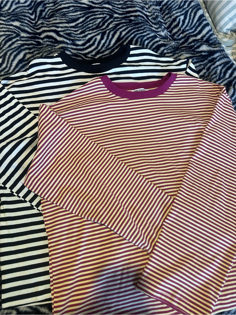 BUNDLE - Princess Polly Women's Striped Long-Sleeve Oversized Tees